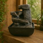 Fuente Decorativa con Luz Efecto Piedra 13.3x18cm