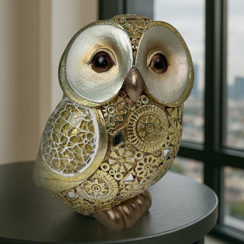 Figura Decorativa Búho Dorado
