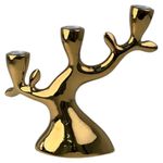 Candelero Decorativo Metálico Dorado 27 Cm