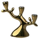 Candelero Decorativo Metálico Dorado 27 Cm