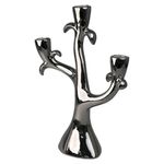 Candelero Decorativo Metálico Cromado 35 Cm