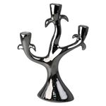 Candelero Decorativo Metálico Cromado 35 Cm