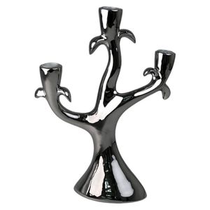 Candelero Decorativo Metálico Cromado 35 Cm
