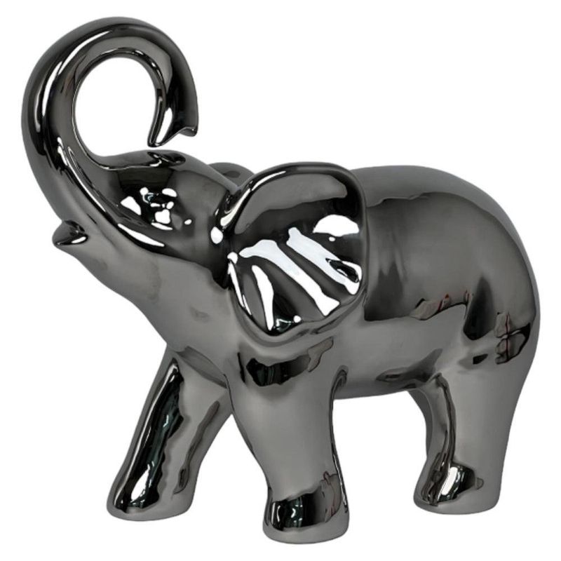 Figura Decorativa Elefante Metálico Gris