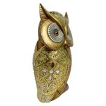 Figura Decorativa Búho Dorado con Relieve