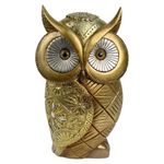 Figura Decorativa Búho Dorado con Relieve