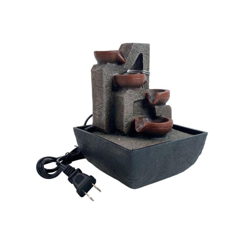 Fuente Decorativa con Luz Vasijas Marrón 13.3x18 Cm