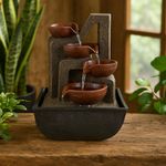Fuente Decorativa con Luz Vasijas Marrón 13.3x18 Cm
