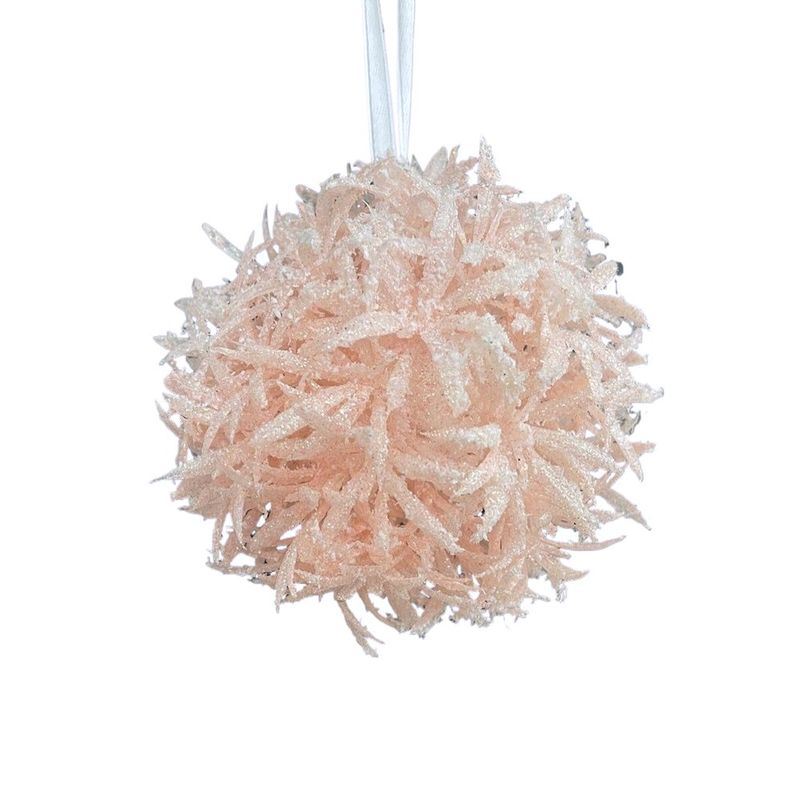 Bola Decorativa de Hilo con Brillo Rosada