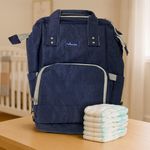 Pañalera Tipo Mochila Azul
