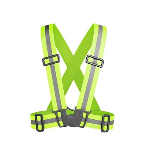 Chaleco Tipo Arnés Verde Y Cintas Reflectivas - Safety