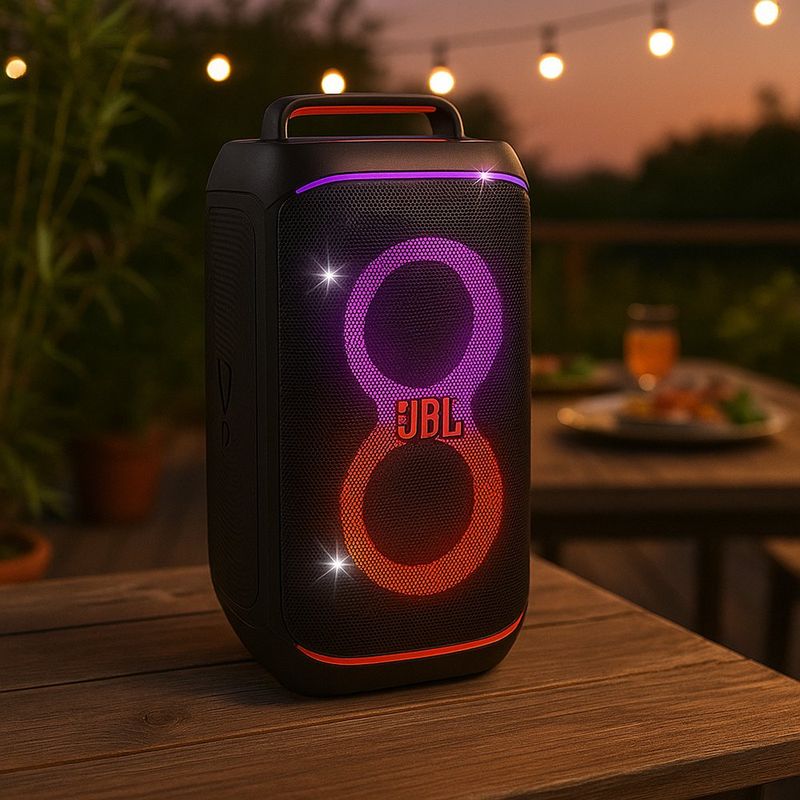 Bocina JBL PartyBox 120 con Sonido Potente y Luces LED Negra