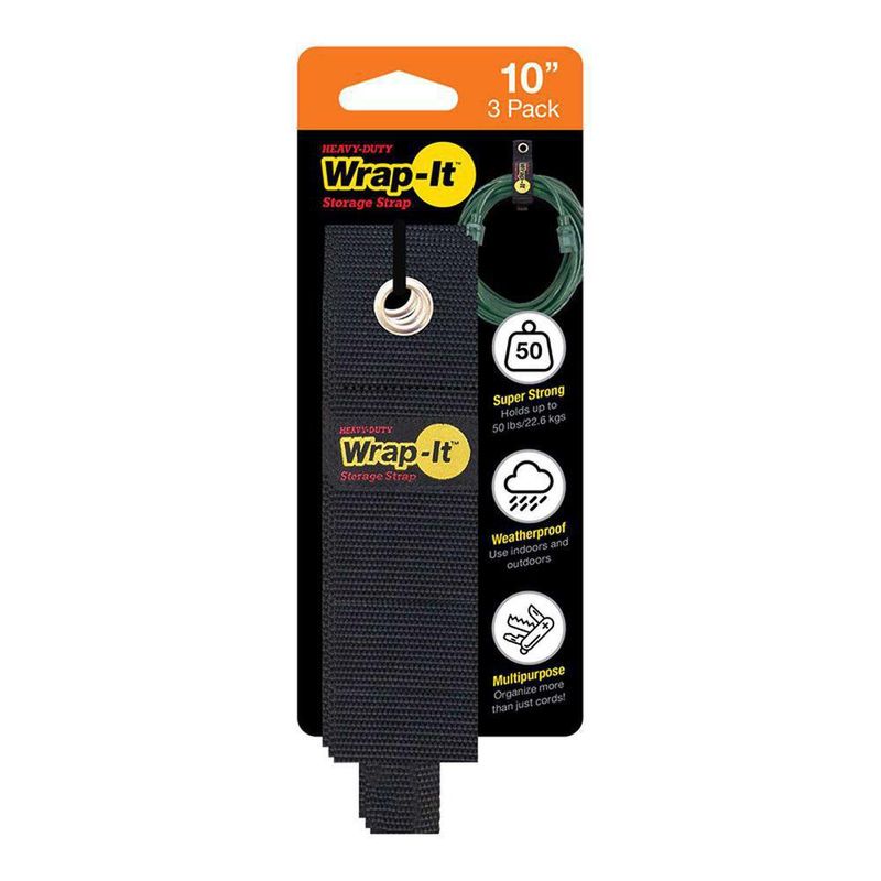 Set De Correas Para Almacenar Negro 25 Cm 3 Pzas - Wrap-it