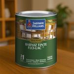 Barniz Tinte Sher-Wood Flo-Lac Brillante para Interior y Exterior 1 Galón
