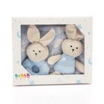 Set de Frazada y Sonajeros Celeste