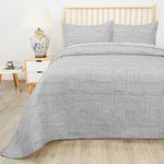 Set Cubrecama King Ramas Líneas Gris/Blanco