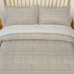 Set Cubrecama King Ramas Líneas Beige/Blanco