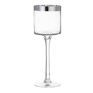 Candelero Tipo Copa con Detalle Plateado