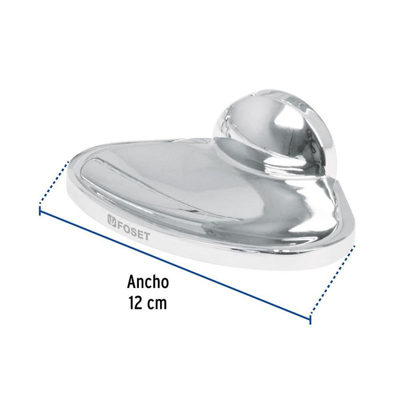 Jabonera Ovalada Metálica Cromada Aqua