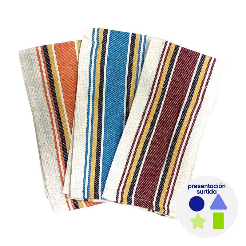 Set de 3 Toallas de Cocina Diseños Surtidos