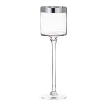 Candelero Tipo Copa con Detalle Plateado