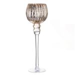 Candelero Tipo Copa con Acabado Dorado Envejecido