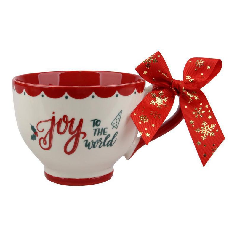 Taza Navideña Roja Diseño Joy To The World