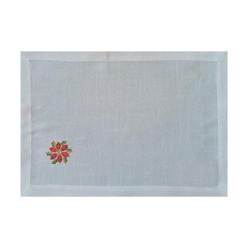 Set 2 Individuales y 2 Servilletas con Flor Navideña