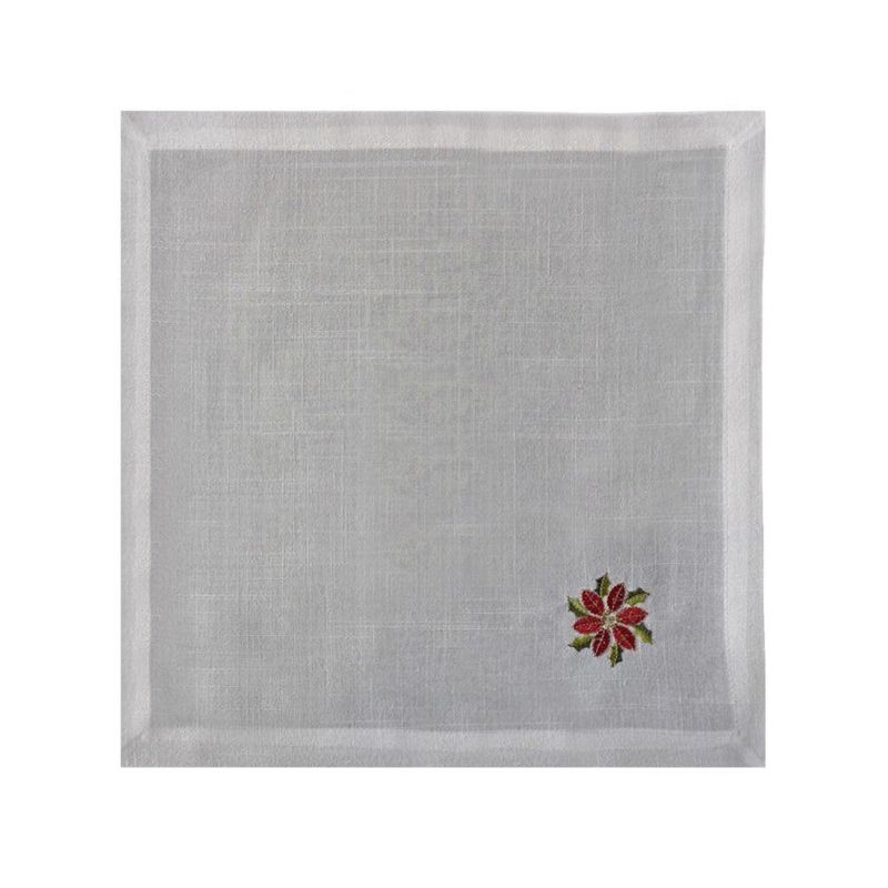 Set 2 Individuales y 2 Servilletas con Flor Navideña