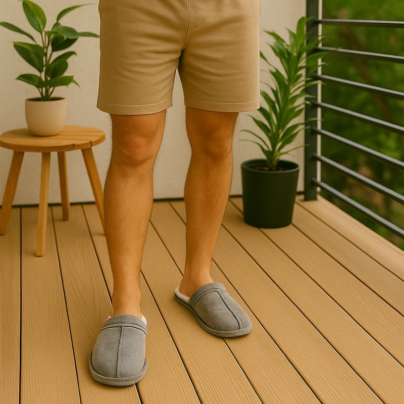 Pantufla Gris para Caballro Talla 45/46