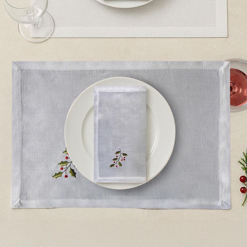Set 2 Individuales y 2 Servilletas con Muérdago