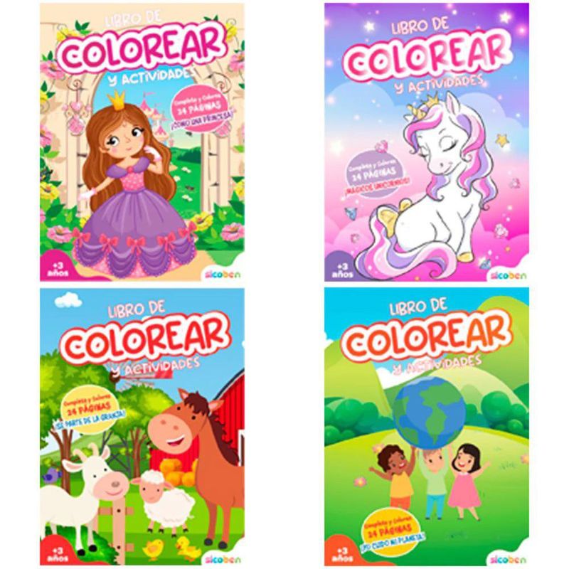 Libro Actividades y Colorear Sicoben 24 Pzas