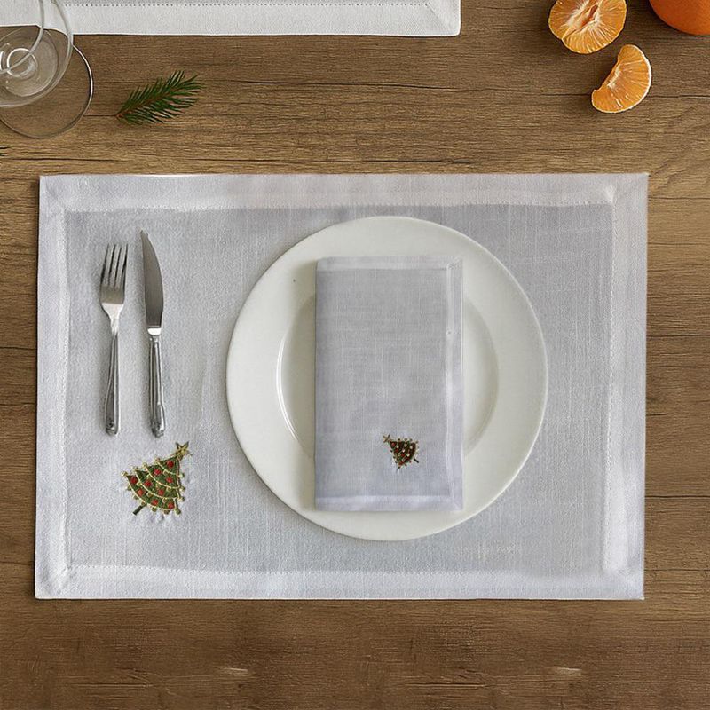 Set 2 Individuales y 2 Servilletas con Árbol Navideño