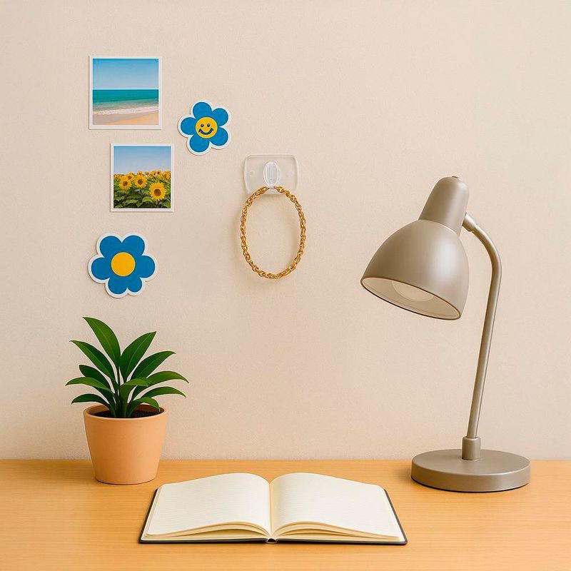 Set de 20 Ganchos Transparente Adhesivo Desmontable