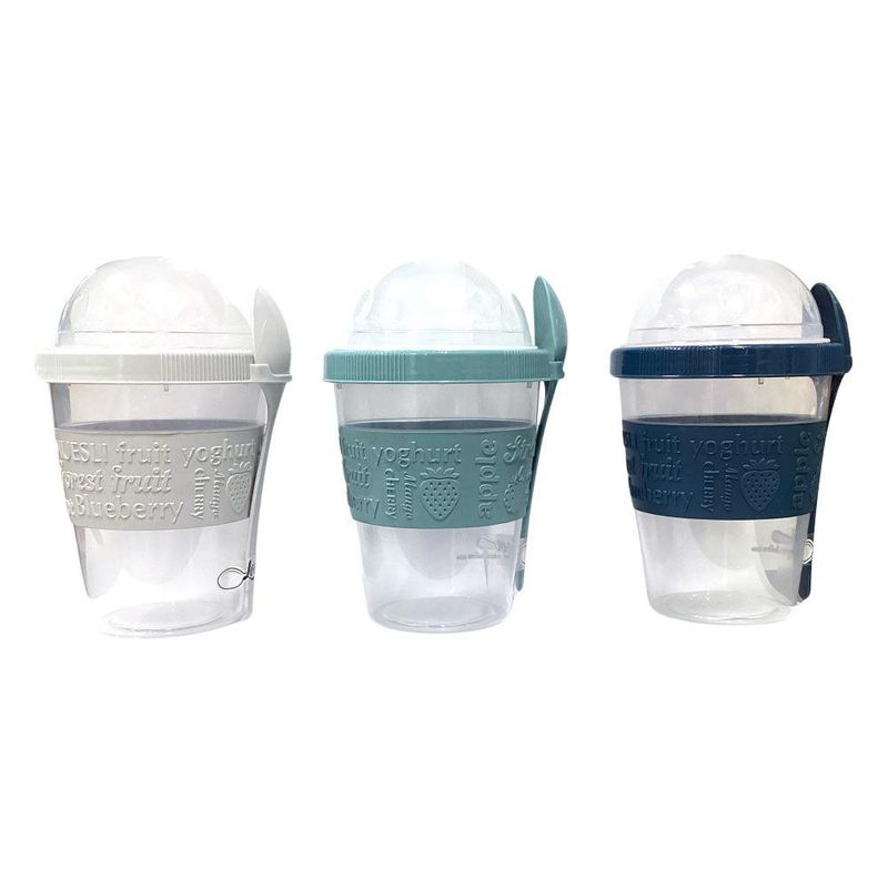 Vaso para Yogurt con Cuchara y Tapa Colores Surtidos