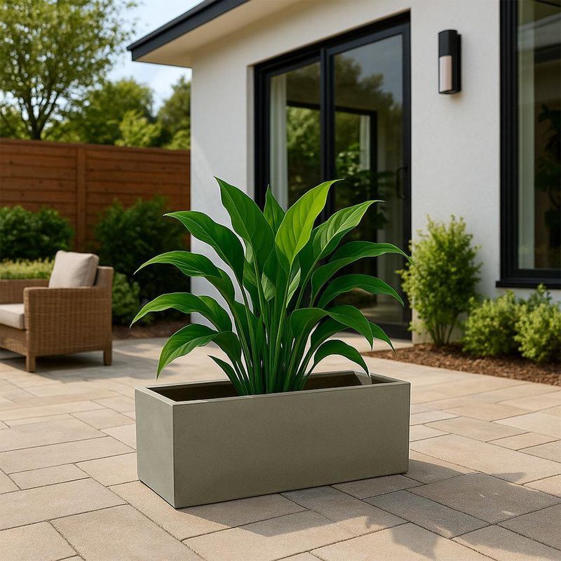 Maceta Cube Flower Box Blanco Antiguo 60 x 20 Cm