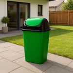 Bote Verde de 30 L con Tapa Vaivén
