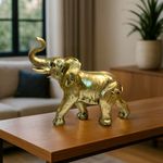 Figura Decorativa Elefante Dorado 25Cm