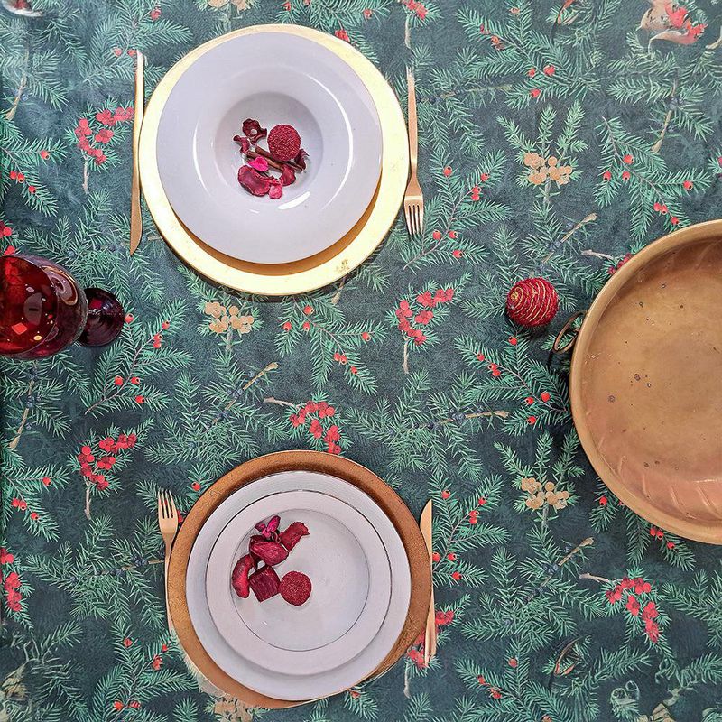 Mantel Redondo Navidad Verde