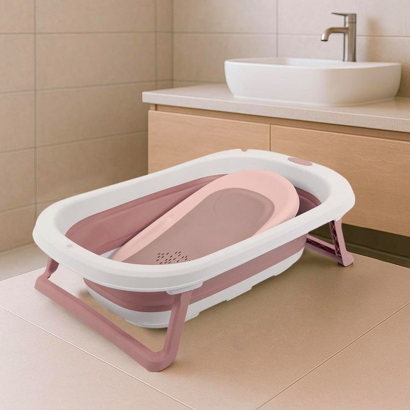 Bañera Plegable con Reductor Rosado
