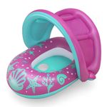 Flotador Inflable para Bebé con Sombrilla y Asiento Seguro Colores Surtidos