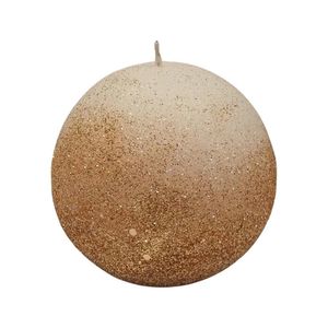 Vela Decorativa Esfera con Brillos Cobre