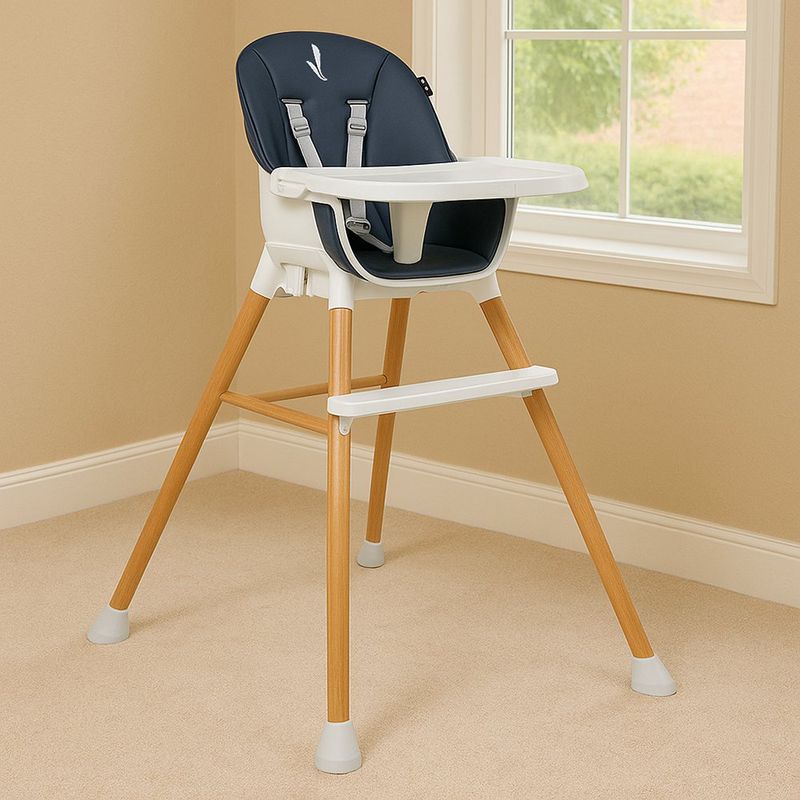 Silla Alta para Bebé Diseño Moderno y Patas de Madera