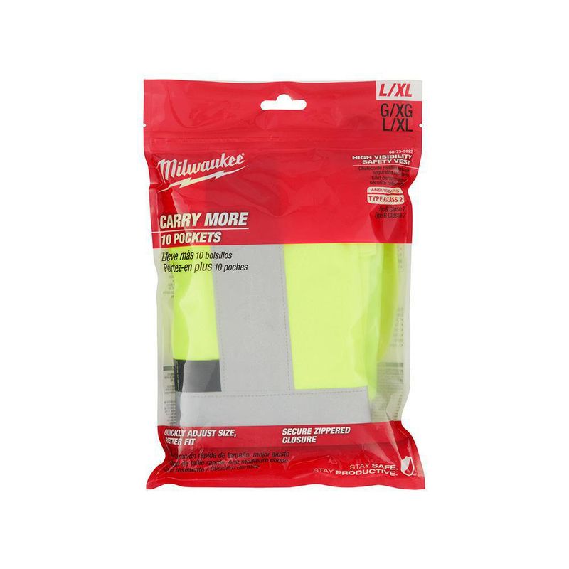 Chaleco De Seguridad Cintas Dobles Amarillo L/Xl - Milwaukee Electric