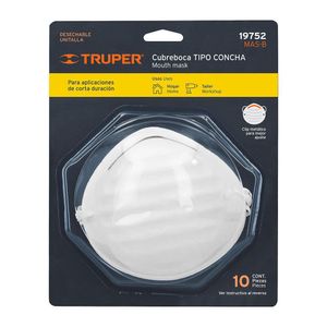Mascarilla Sencilla Tipo Concha para Polvos 10 Pzas