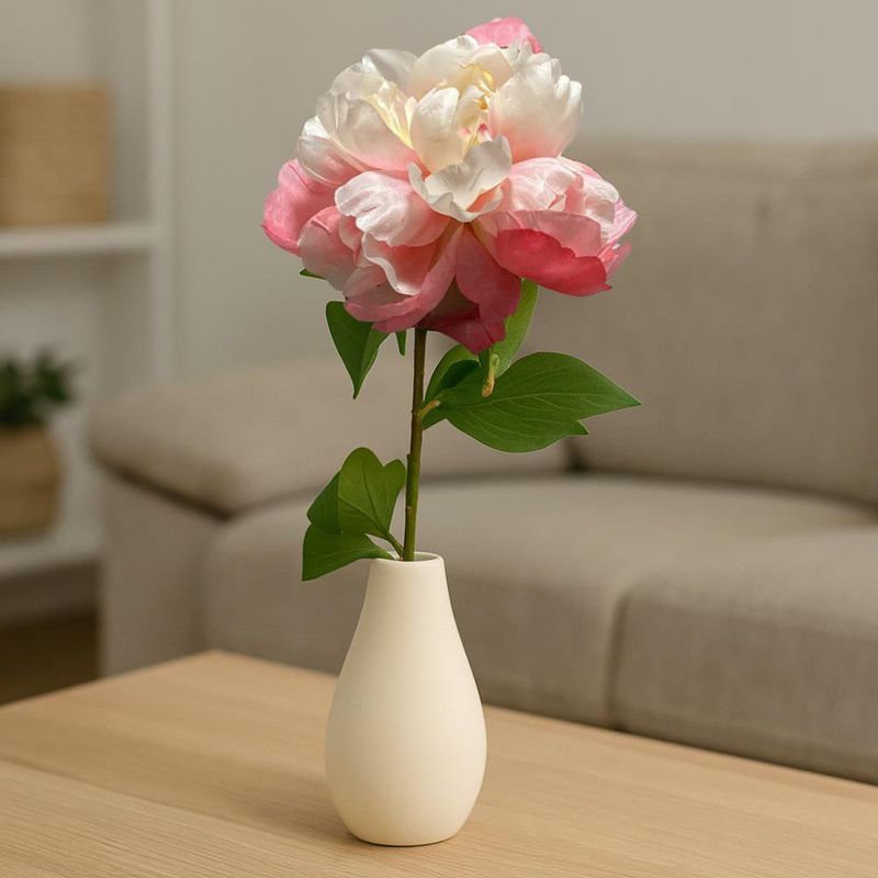 Rama Decorativa Peonía Rosa Claro