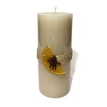 Vela Decorativa Pilar con Detalle de Cítrico
