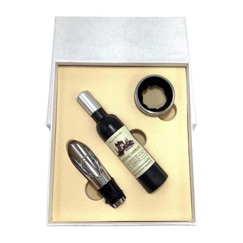 Set de 3 Accesorios para Bar con Botella Decorativa