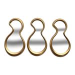 Juego de 3 Espejos de Pared Asimétricos 19 x 36 cm Dorados