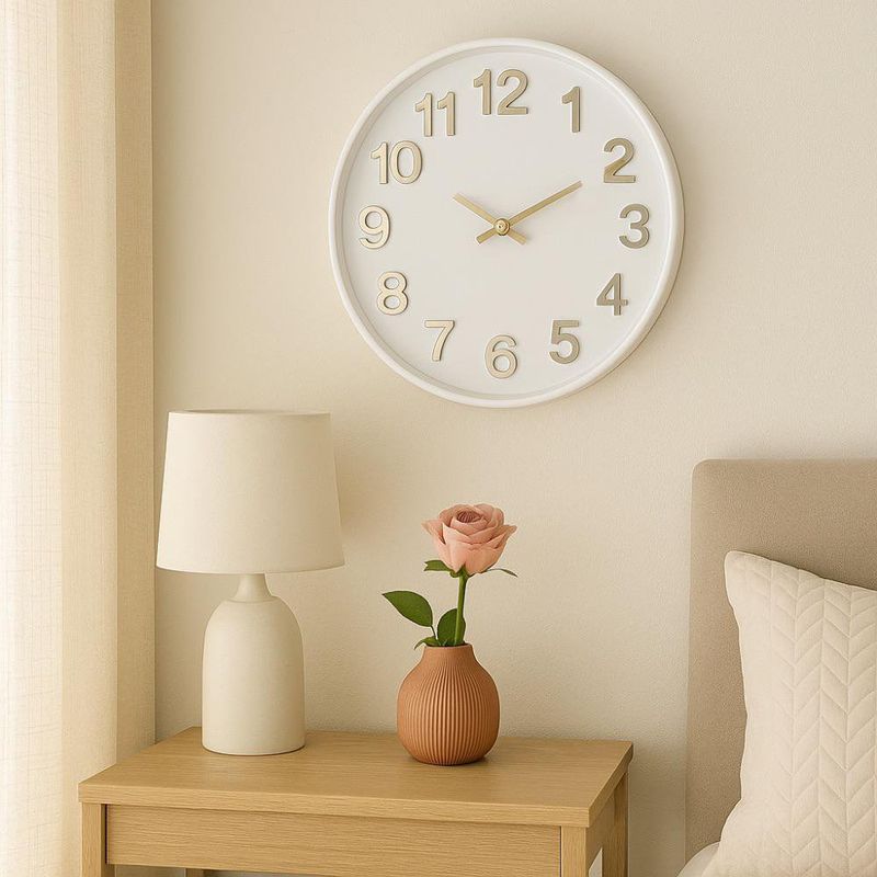 Reloj Decorativo de Pared Blanco 30 Cm
